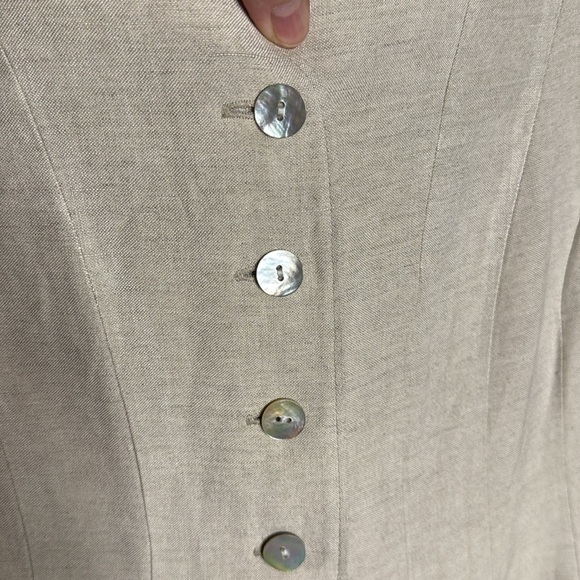 Orvis Tan Linen Button Dress Size 8 - Picture 8 of 9
